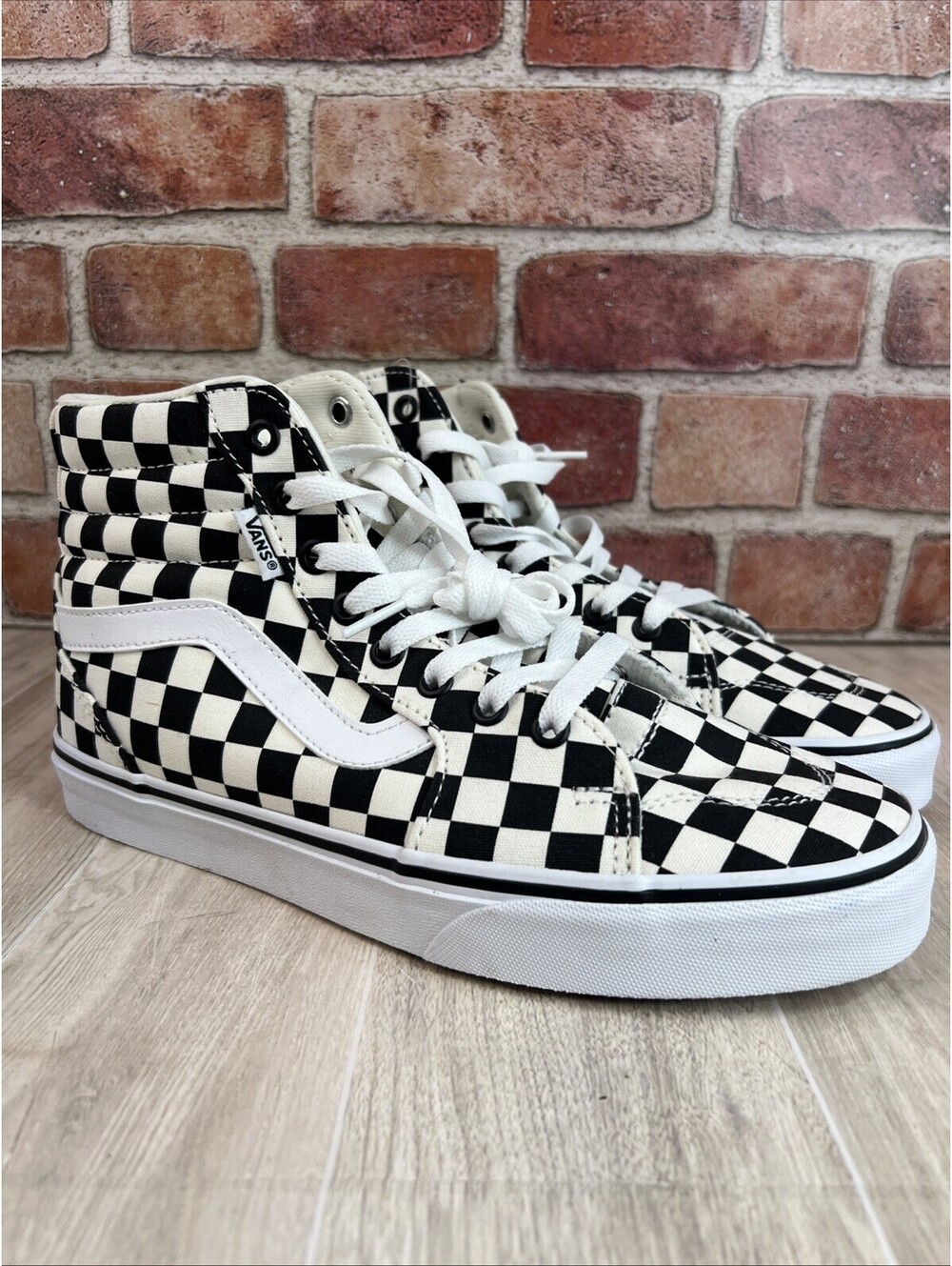 VANS Filmore Hi Womens 9 Skate Shoes Black White Checkerboard Mars Brand New